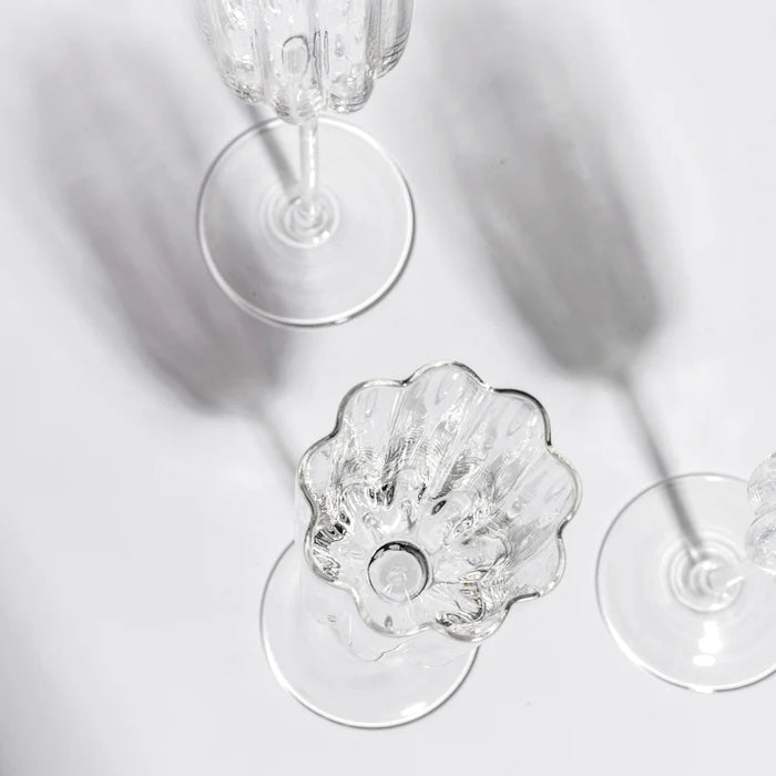 Petal Champagne Flute - Clear- Set of 4