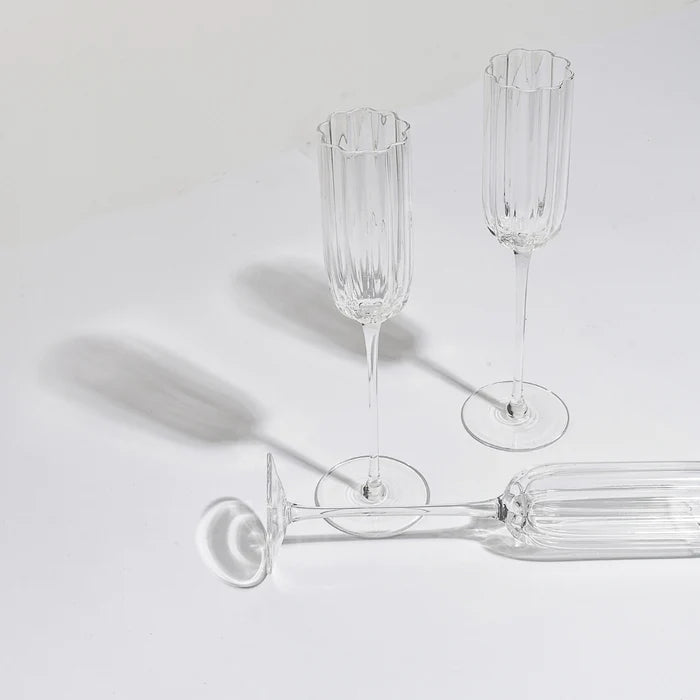 Petal Champagne Flute - Clear- Set of 4