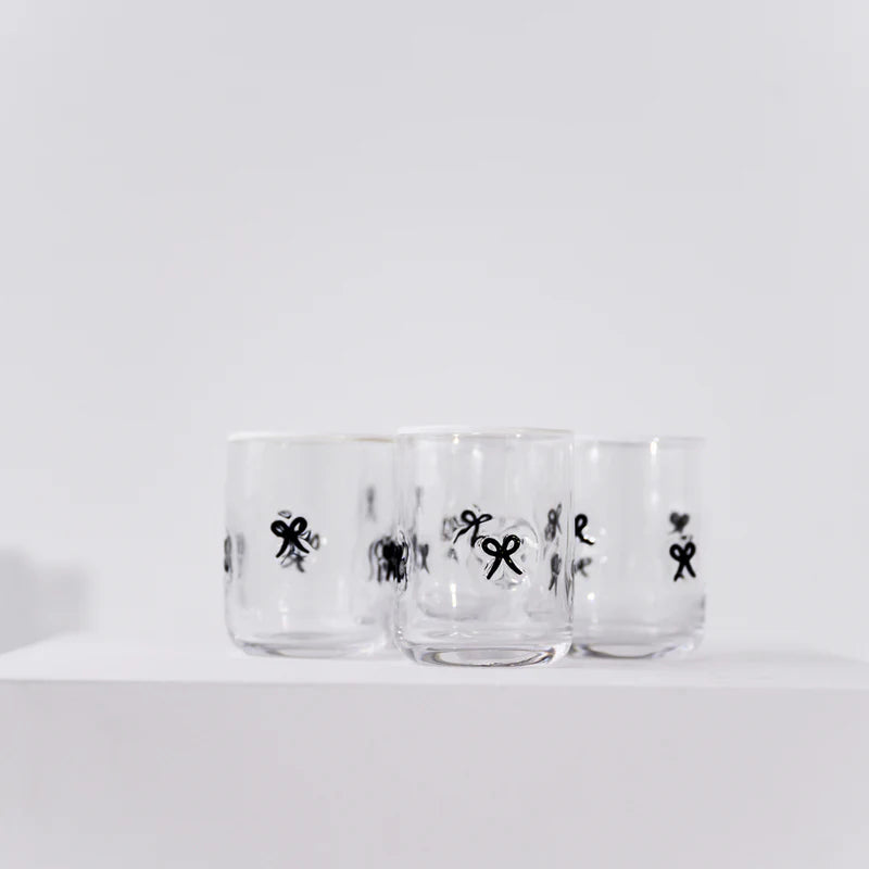 Black Bow Icon Glass - Set of 4