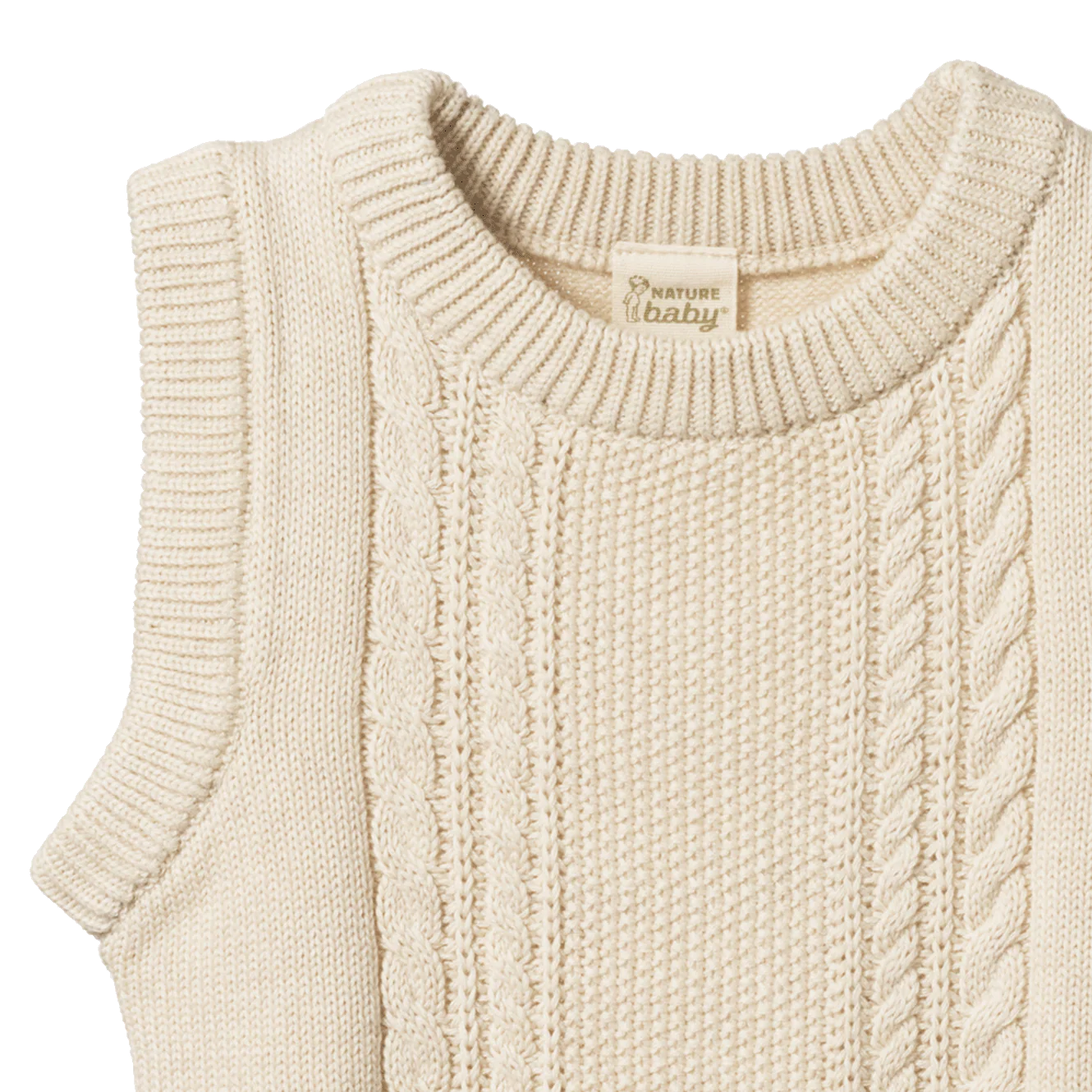 WALTER VEST - Oatmeal Marl Cable Knit
