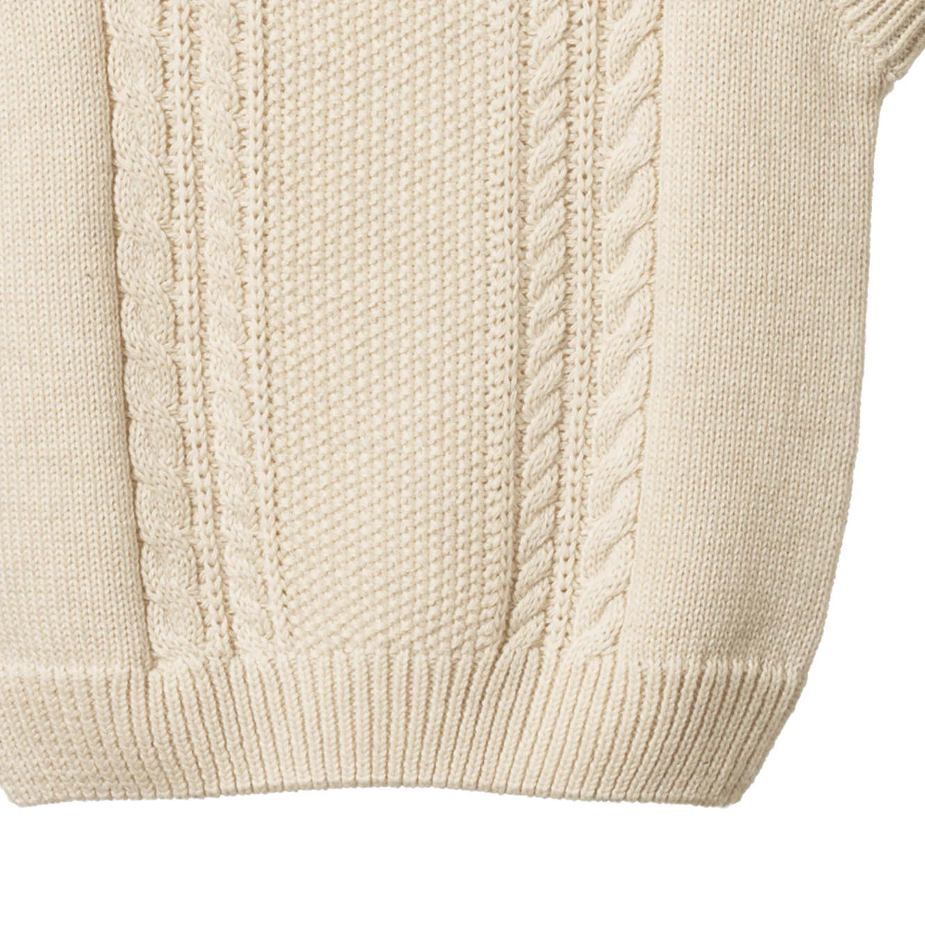 WALTER VEST - Oatmeal Marl Cable Knit