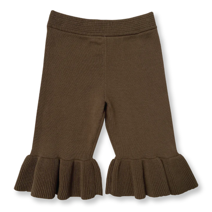 Knitted Frill Pant - Clay