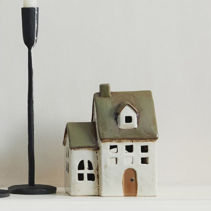 Alsace Tea Light Chapel Olive Green