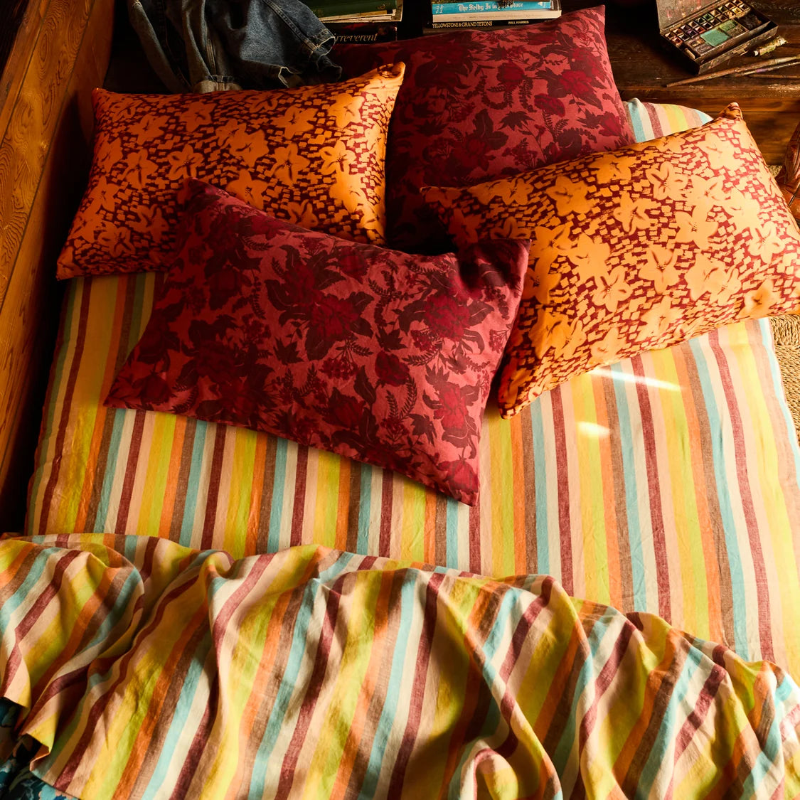 Sierra Linen Pillowcase Set - Terracotta
