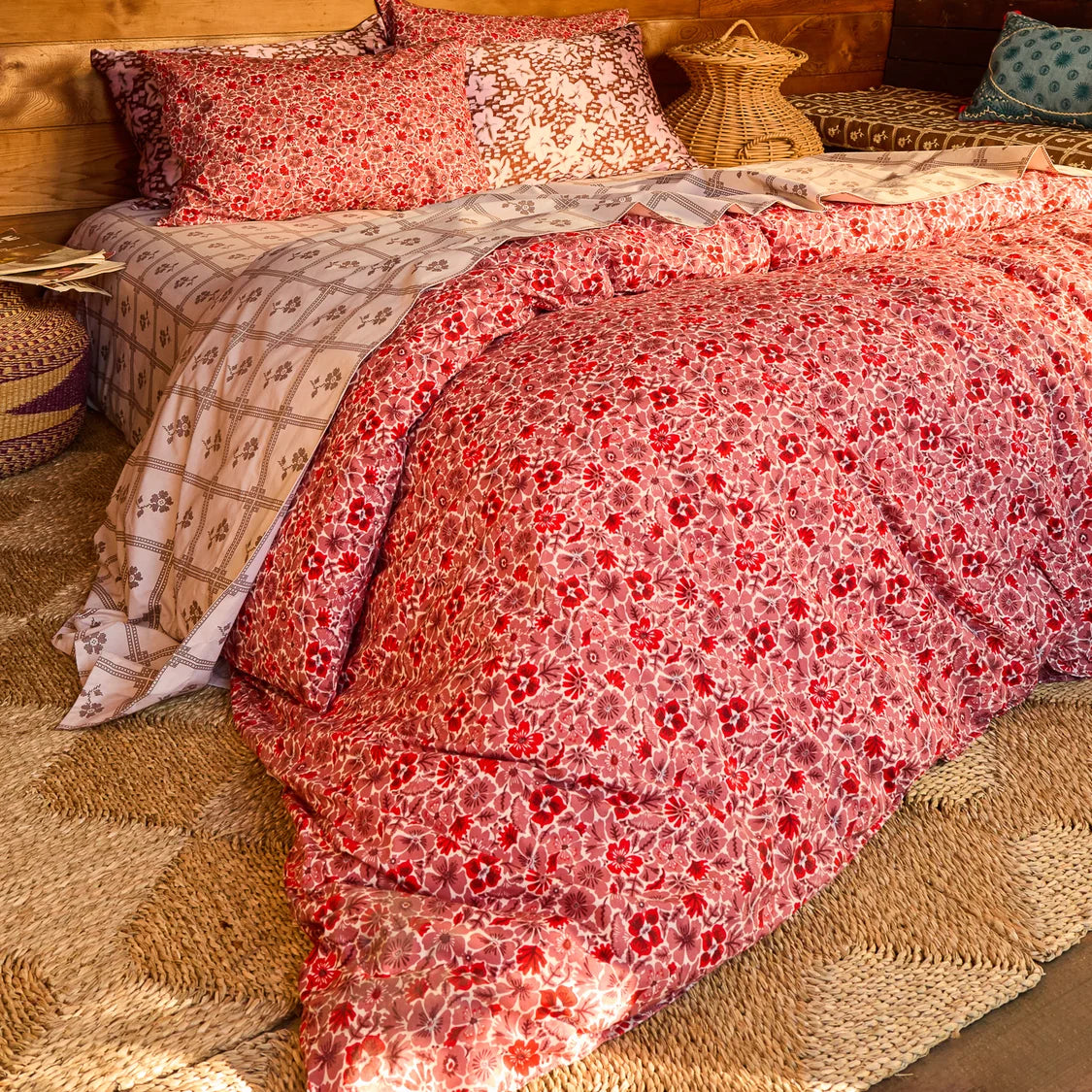 Magnolia Cotton Quilt Cover - Poppy