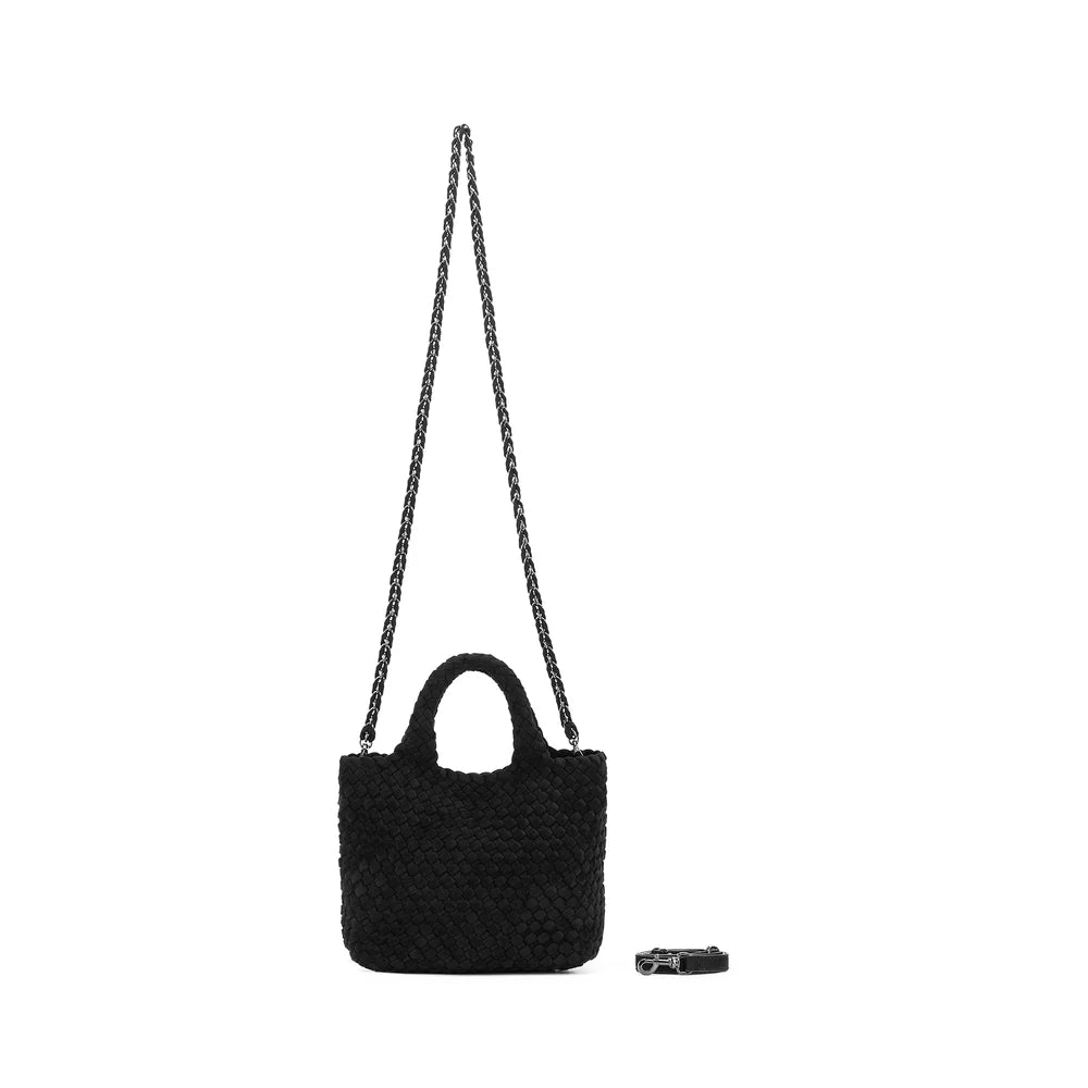 Cherie 2 Piece Suedette Mini Handbag Black