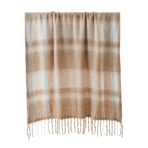Capulet Wool Blend Throw 125x150cm Taupe