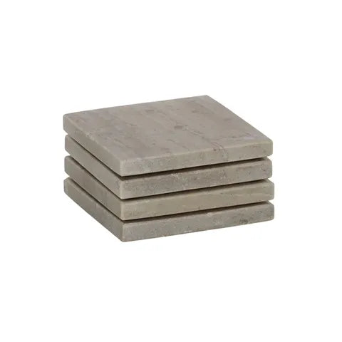 Neo Square Marble Coaster 10cm Beige - Set of 4
