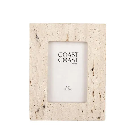 Len Travertine 4x6" Frame Beige