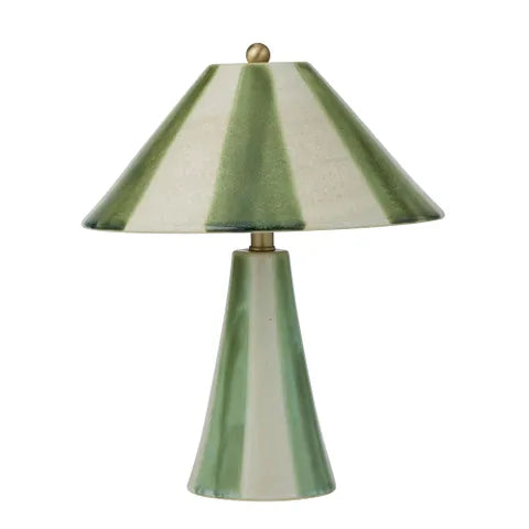 Athol Ceramic Lamp 29x35cm Green/Ivory - Addy & Lou