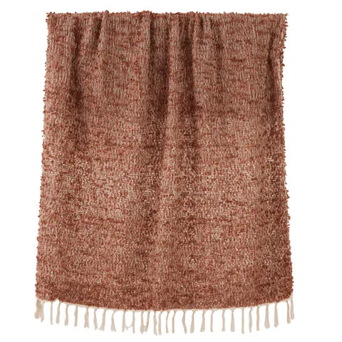 Burbujeo Cotton Blend Throw 125x150cm Russet