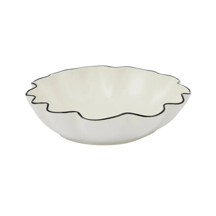 Winslow Ceramic Bowl 24x6cm Ivory/Black
