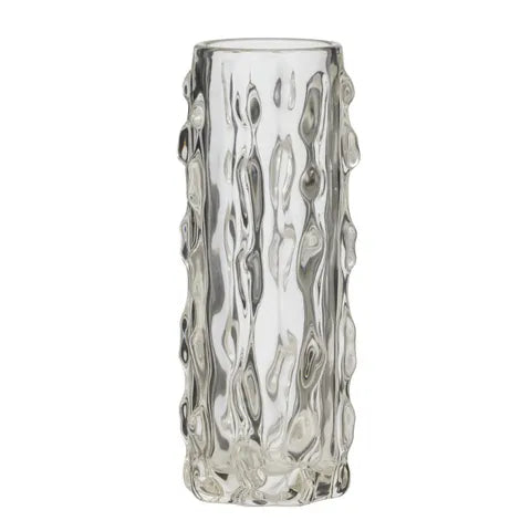 Foresta Dimple Glass Vase 9x24.5cm Clear