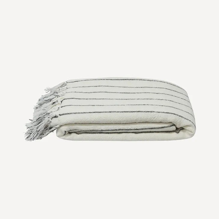 Striped Linen Cotton Bed Cover