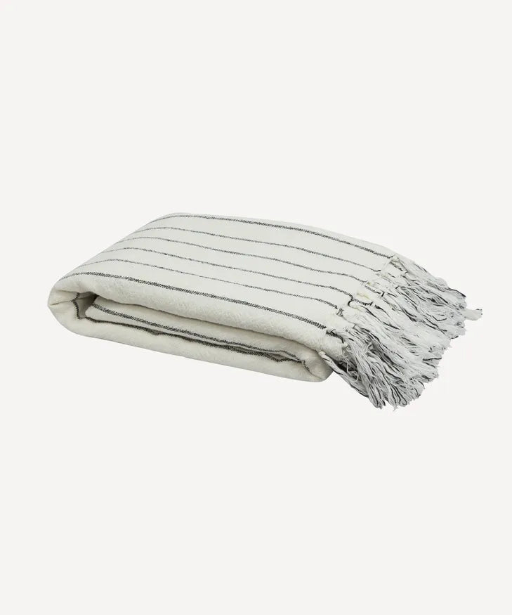 Striped Linen Cotton Bed Cover