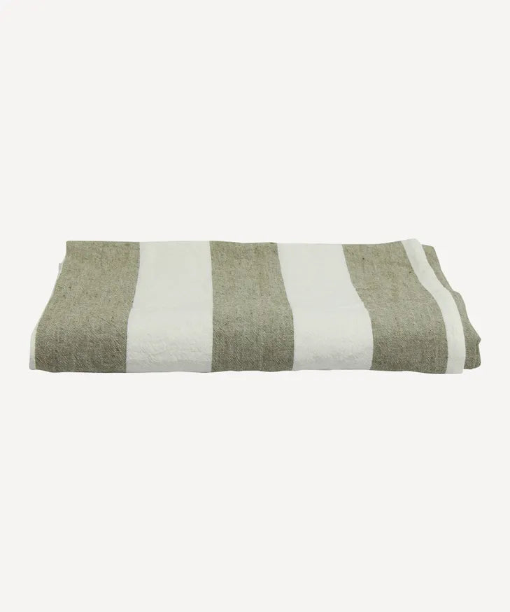 Striped Tablecloth Olive