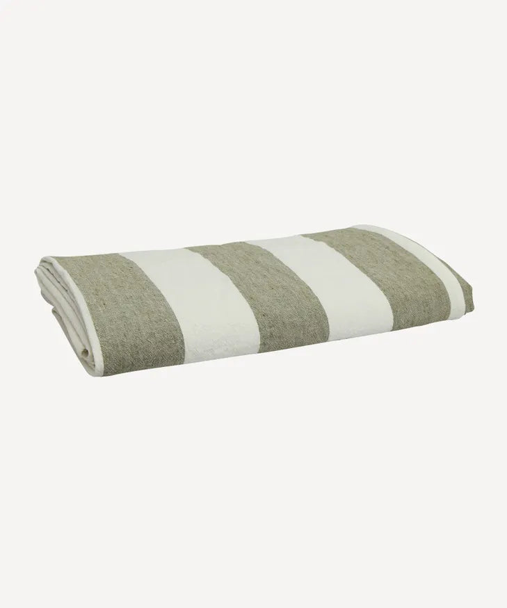 Striped Tablecloth Olive