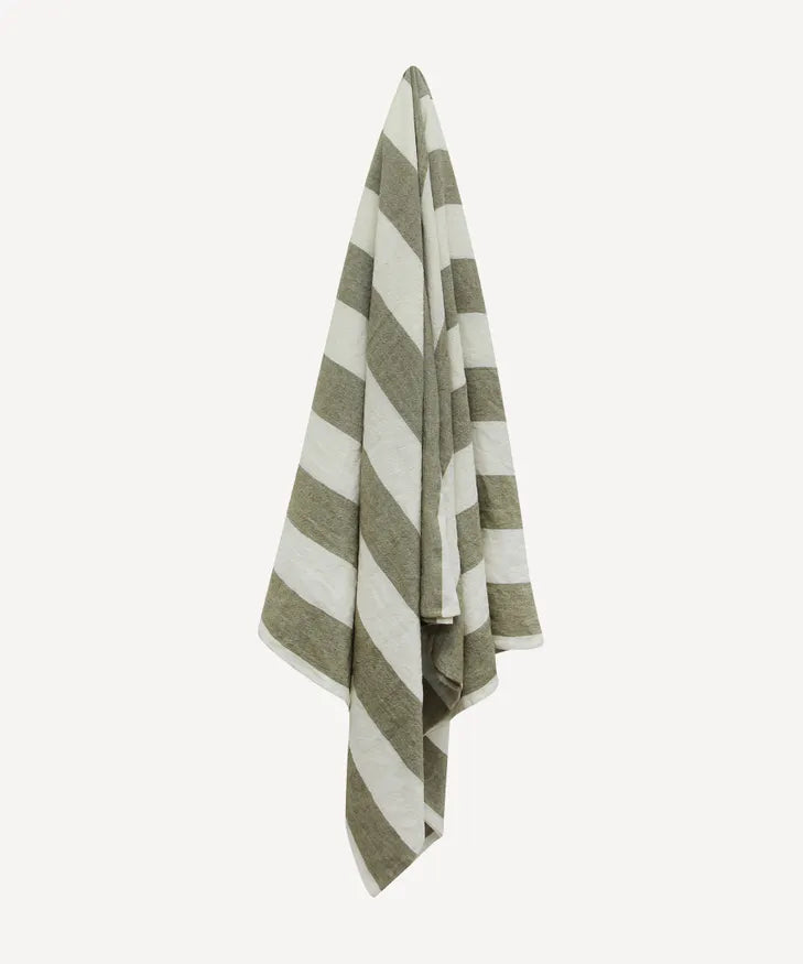 Striped Tablecloth Olive