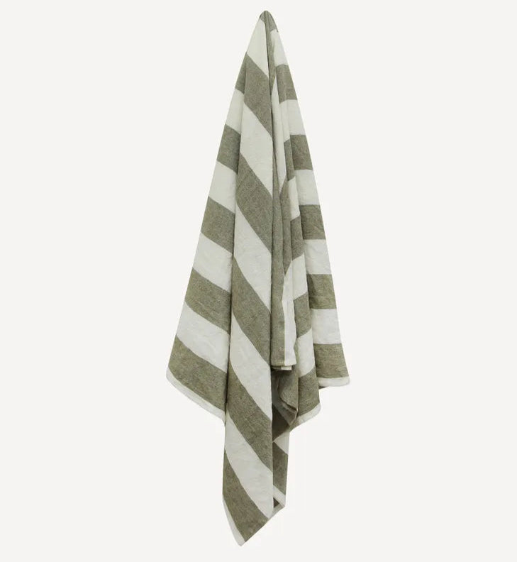 Striped Tablecloth Olive