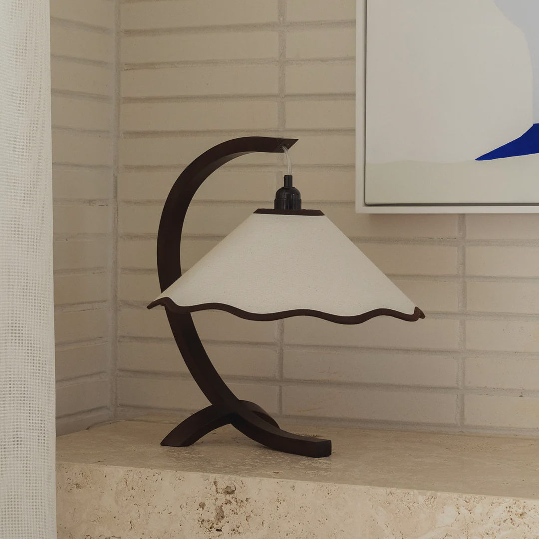 Kira Table Lamp - Walnut / Cream