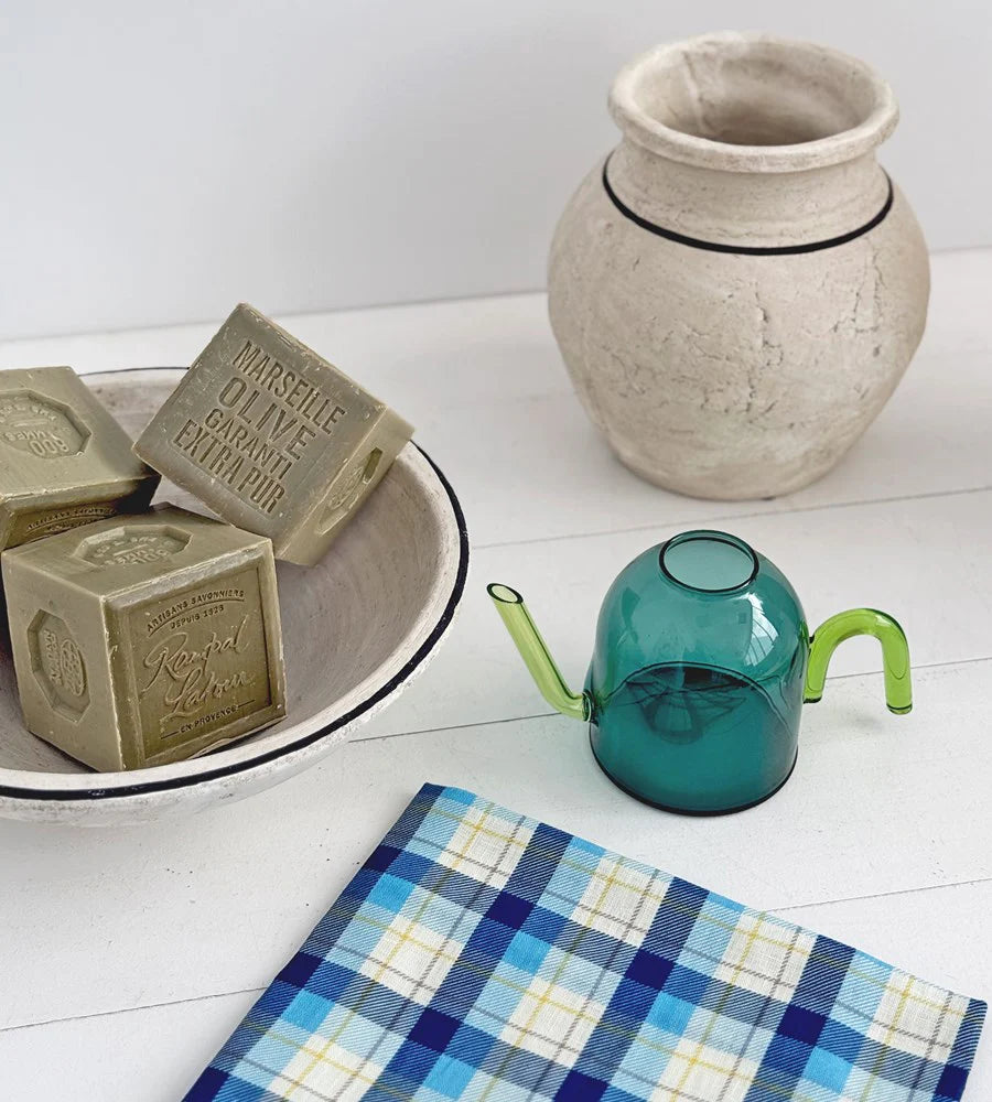 Father Rabbit | Tea Towel | Blue Tartan