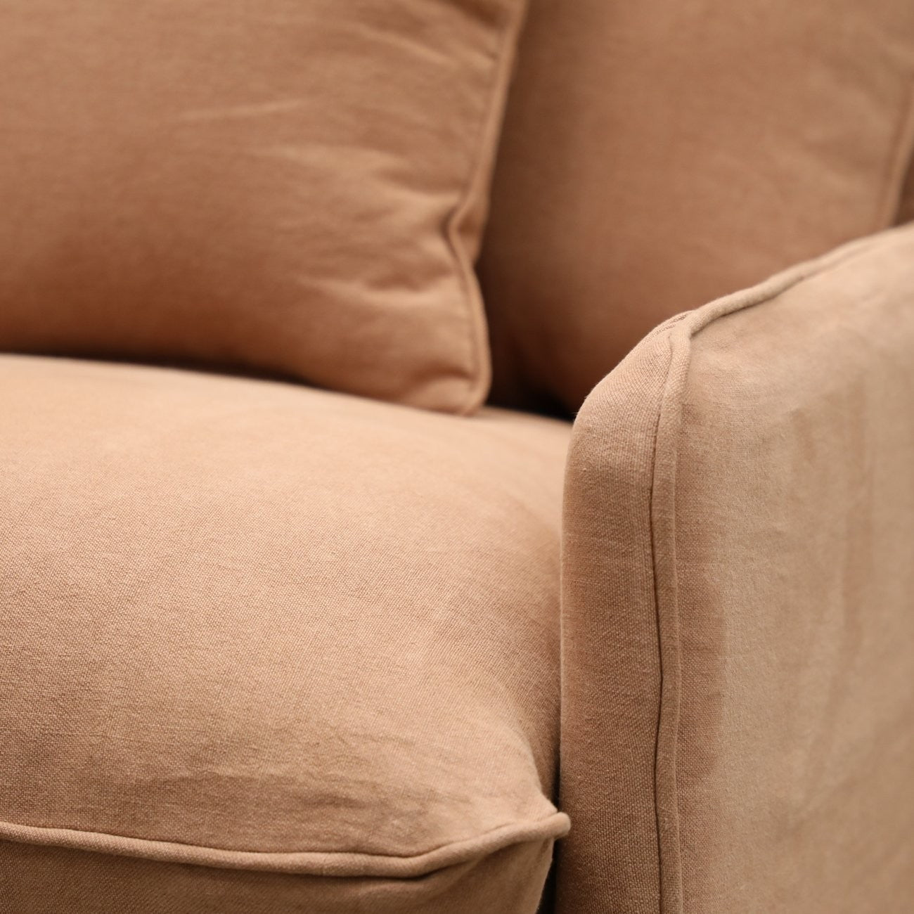 Lotus 3 Seater Slipcover Sofa - Brick