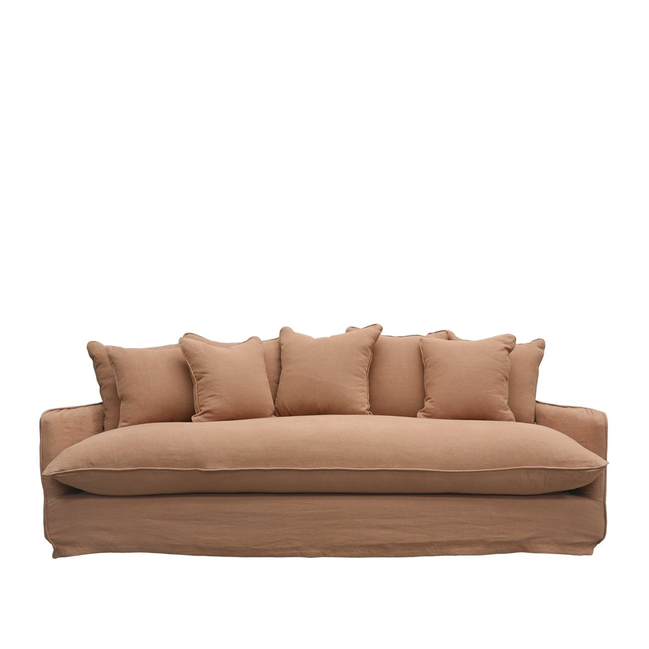 Lotus 3 Seater Slipcover Sofa - Brick