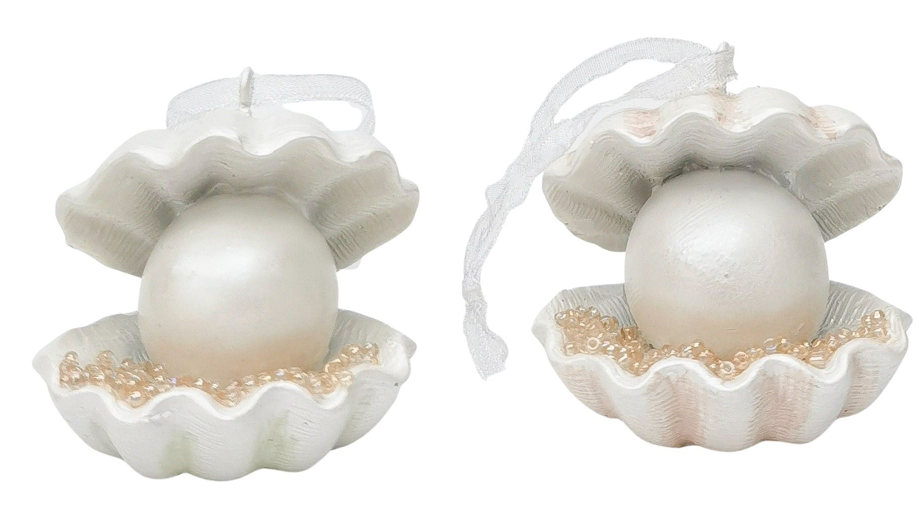 Clam & Pearl Resin Hanging Pink & Sage