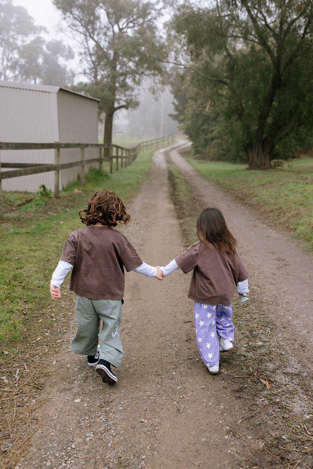 Dusty Star Pants - Purple Gingham