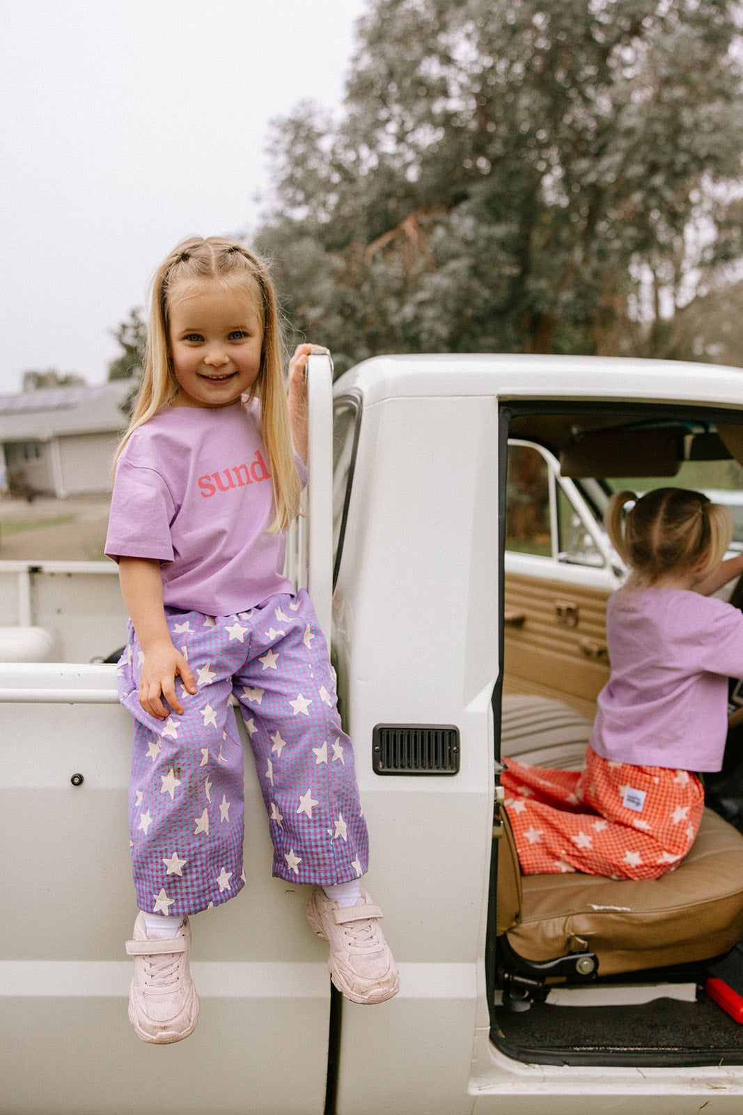Dusty Star Pants - Purple Gingham