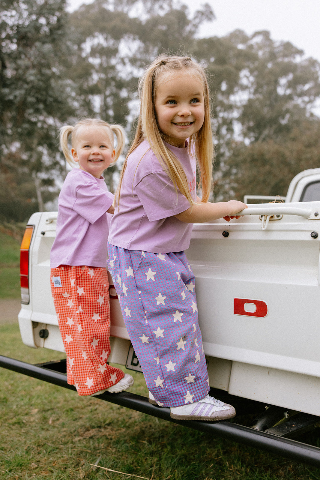 Dusty Star Pants - Purple Gingham
