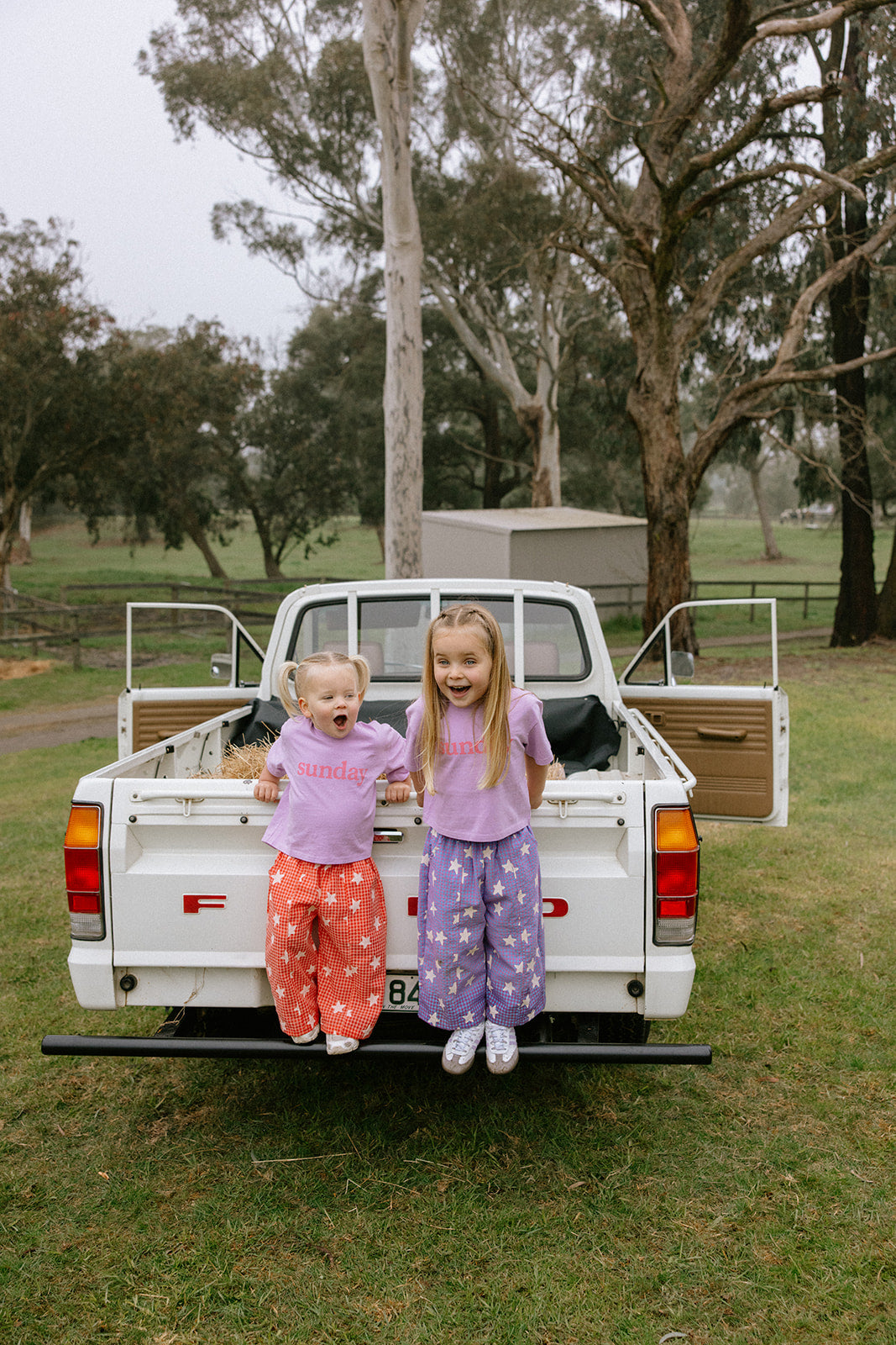 Dusty Star Pants - Purple Gingham
