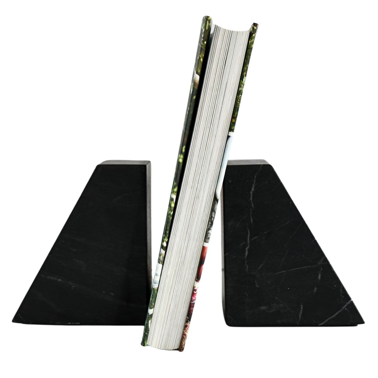 Marble Bookends Pair - Black