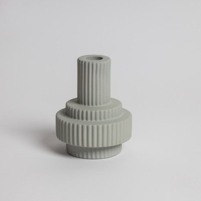 Burj Candle Holder - Glimmer Grey