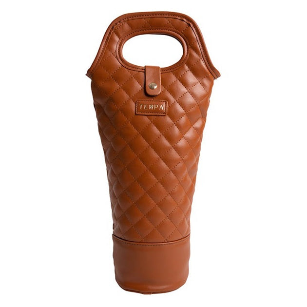 QUILTED TAN SINGLE WINE BAG