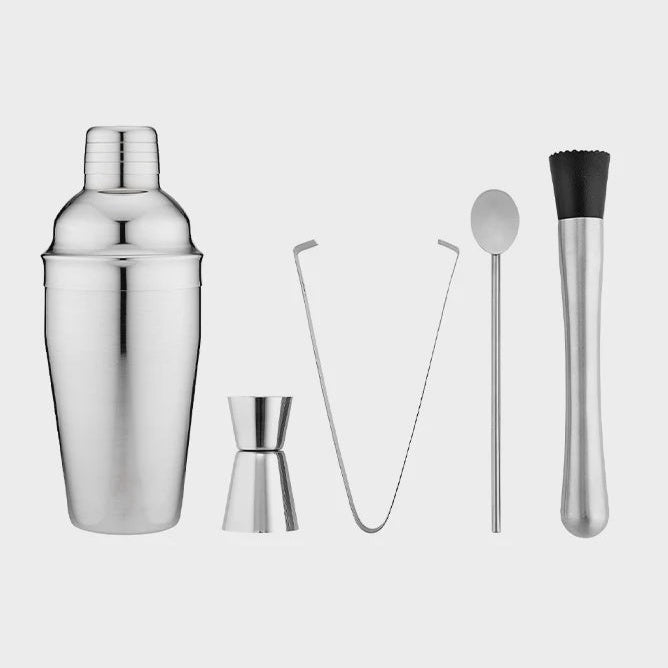 Aurora Silver 5pc Cocktail Set