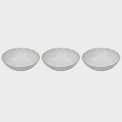 Marguerite White 3pk Shallow Bowl