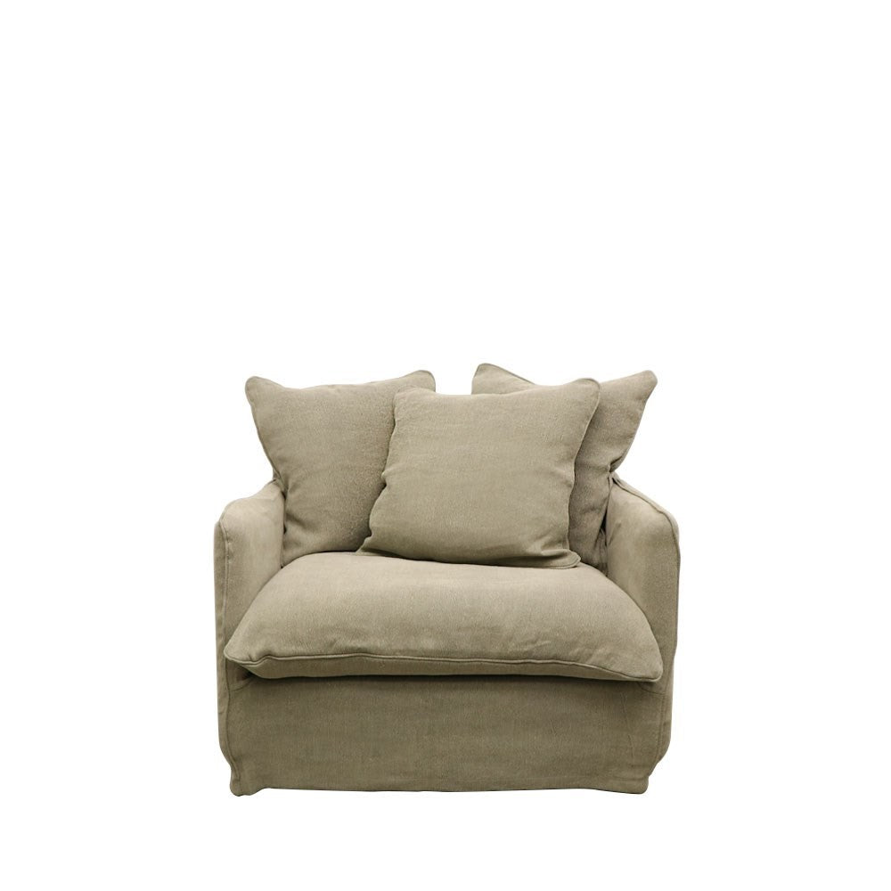 Lotus Slipcover Armchair - Khaki