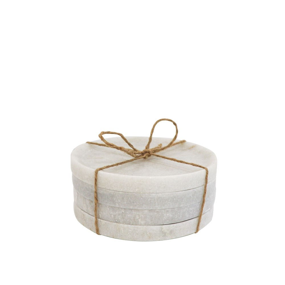 Marble Round Coasters - Set of 4