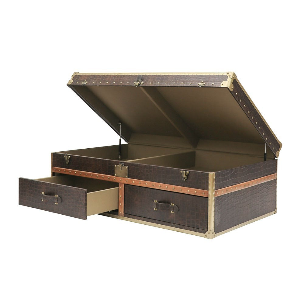 Voyager Trunk Coffee Table - Aged Brown