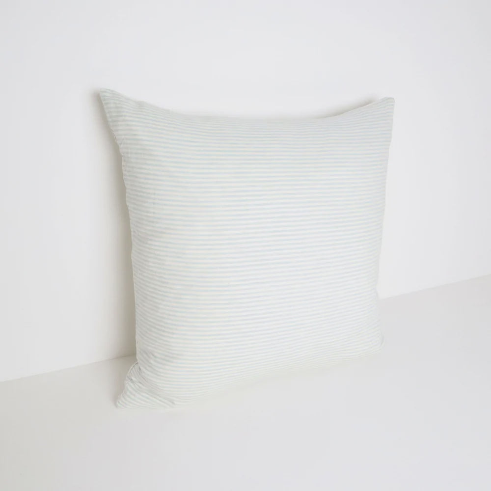 Linen Stripe Cushion - Sky Grey