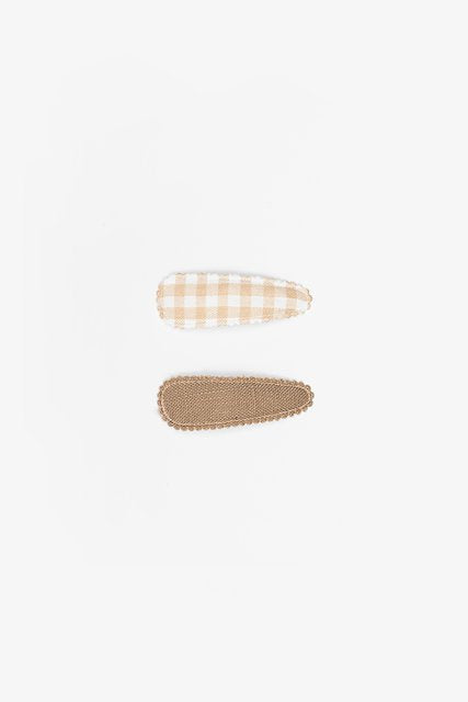 Clips - Oat Gingham & Taupe Linen