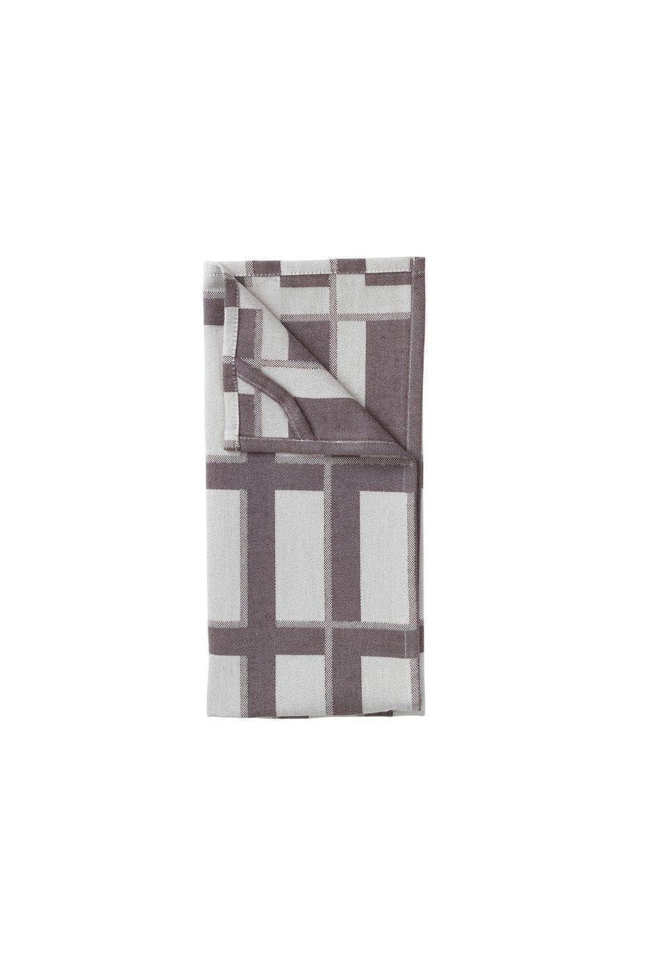 Teatowel Isa Chocolate/Off White - Set of Two