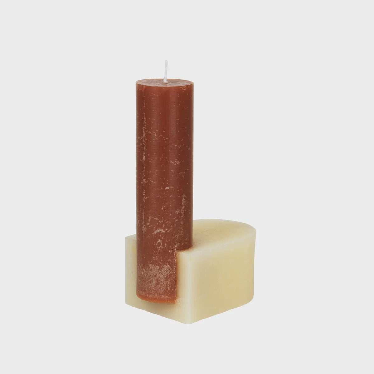 Candle Block - Terracotta/Yellow