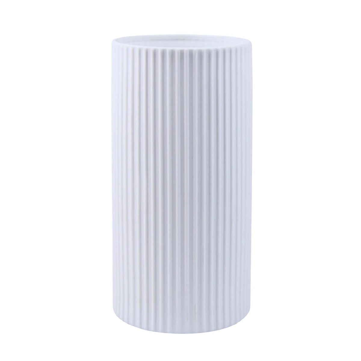 Cylindrical Lines Lamp Medium Matt White