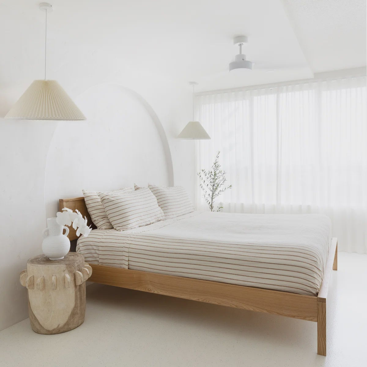 Tan Stripe - Fitted Sheet