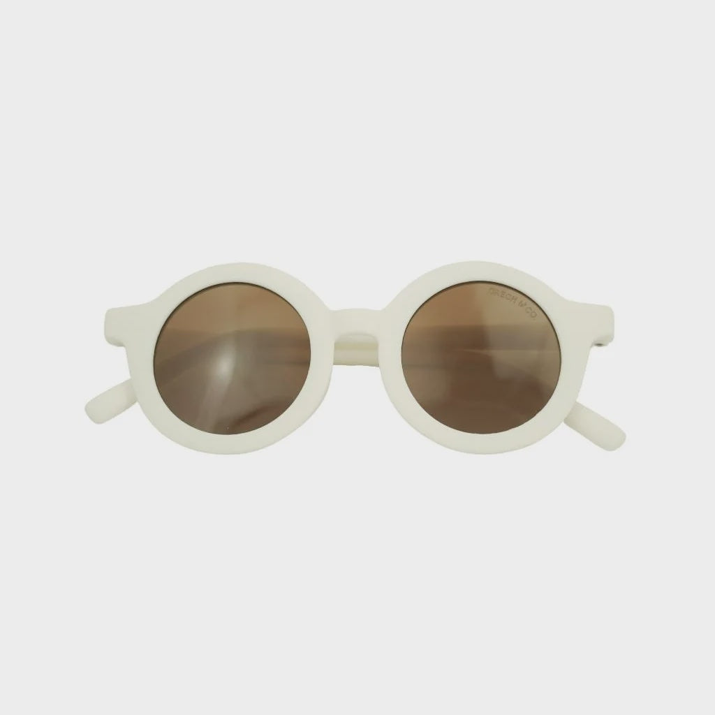 Round Polarized Sunglasses - Dove White