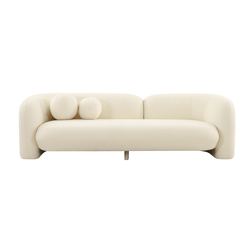 Seattle 3 Seater Couch - White Boucle