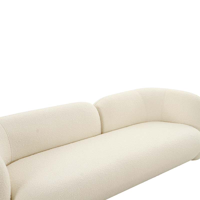 Seattle 3 Seater Couch - White Boucle