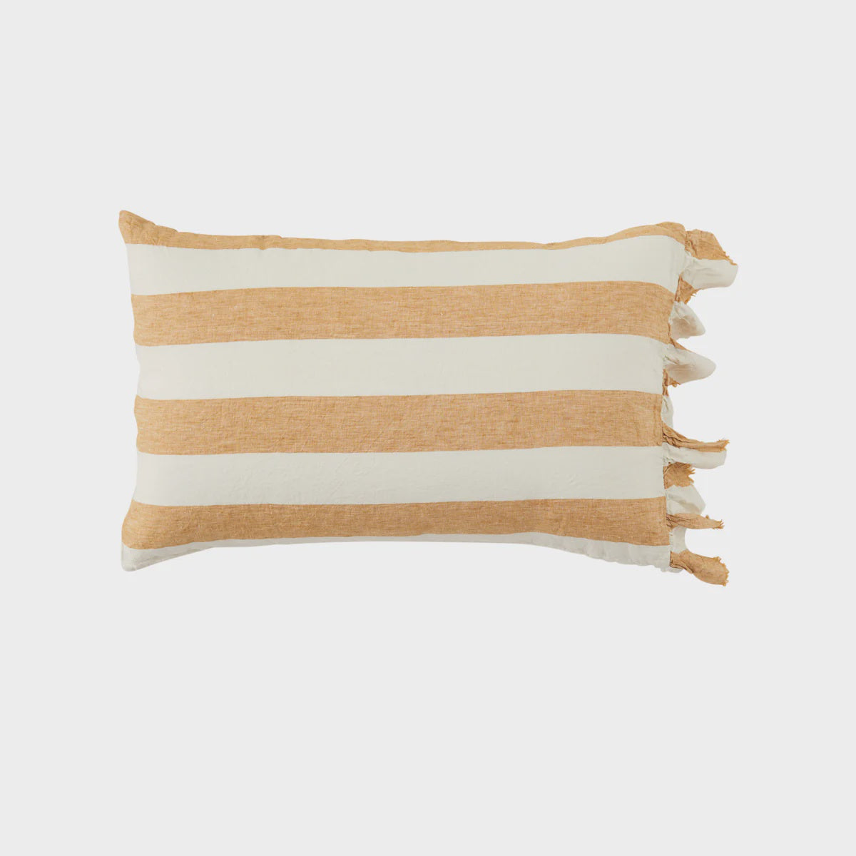 Turmeric Stripe Pillowcases - Standard Ruffle